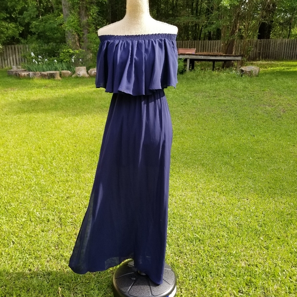 Show Me Your MuMu Dresses & Skirts - Show Me Your MuMu Hacienda maxi dress "Navy Crisp"